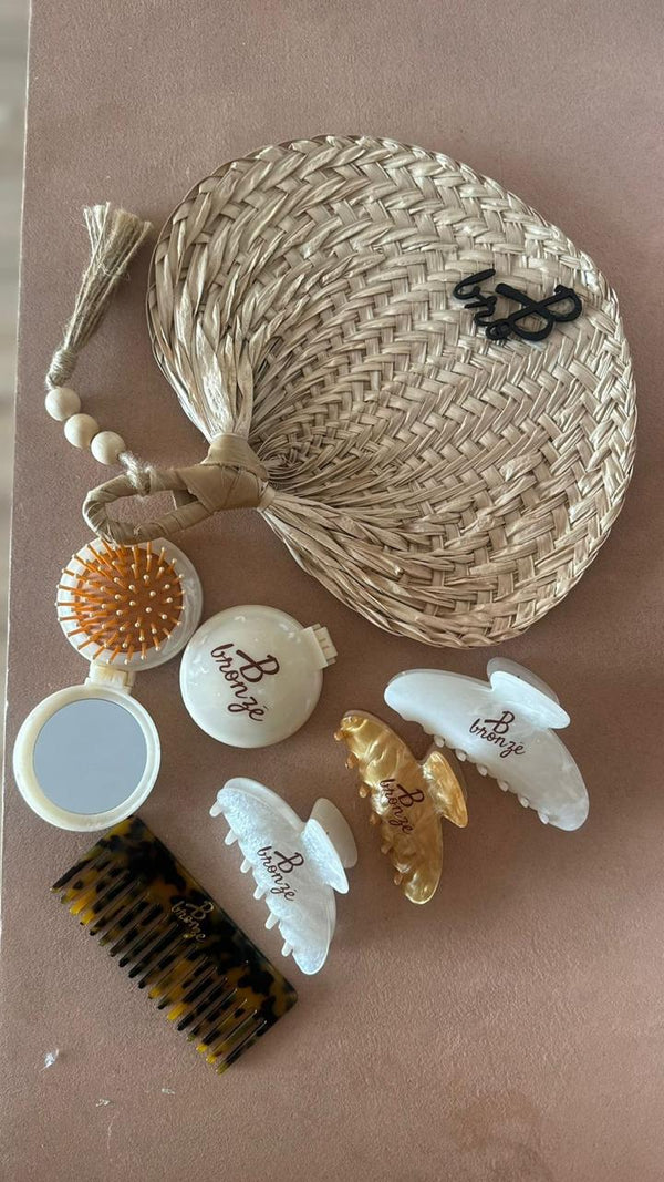 Clips white , brown