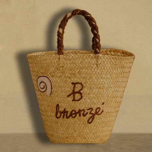 B bronze beach bag