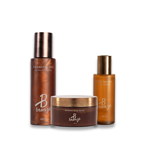 Hair serum, Tanning oil  & Body scrub